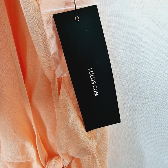 NWT Lulu's Take Note Peach Wrap Women's Summer Camisole Knot Top Size S - Picture 6 of 10